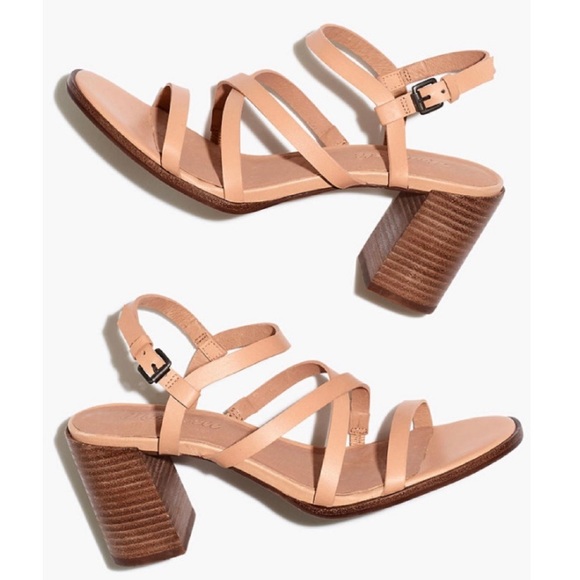 NWT Madewell Edie Leather Sandal in Ashen Sand - Picture 2 of 7